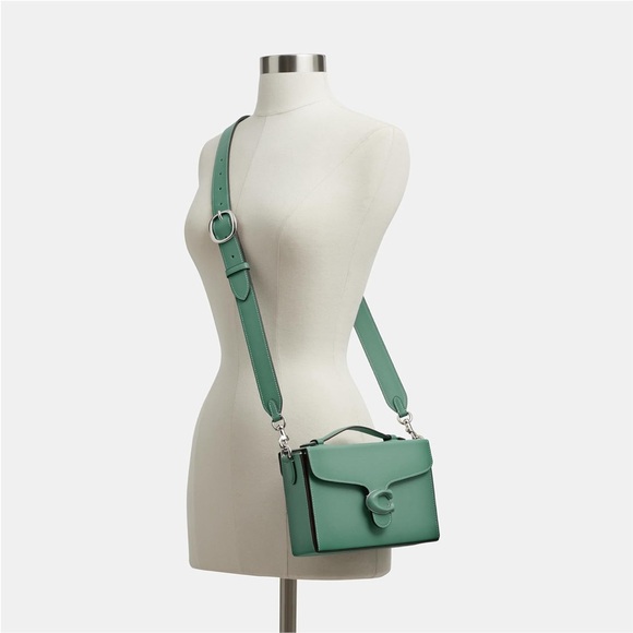 NWT Coach Tabby Box Bag in Glovetanned Leather Aquamarine Green CH750 Crossbody - Picture 10 of 11